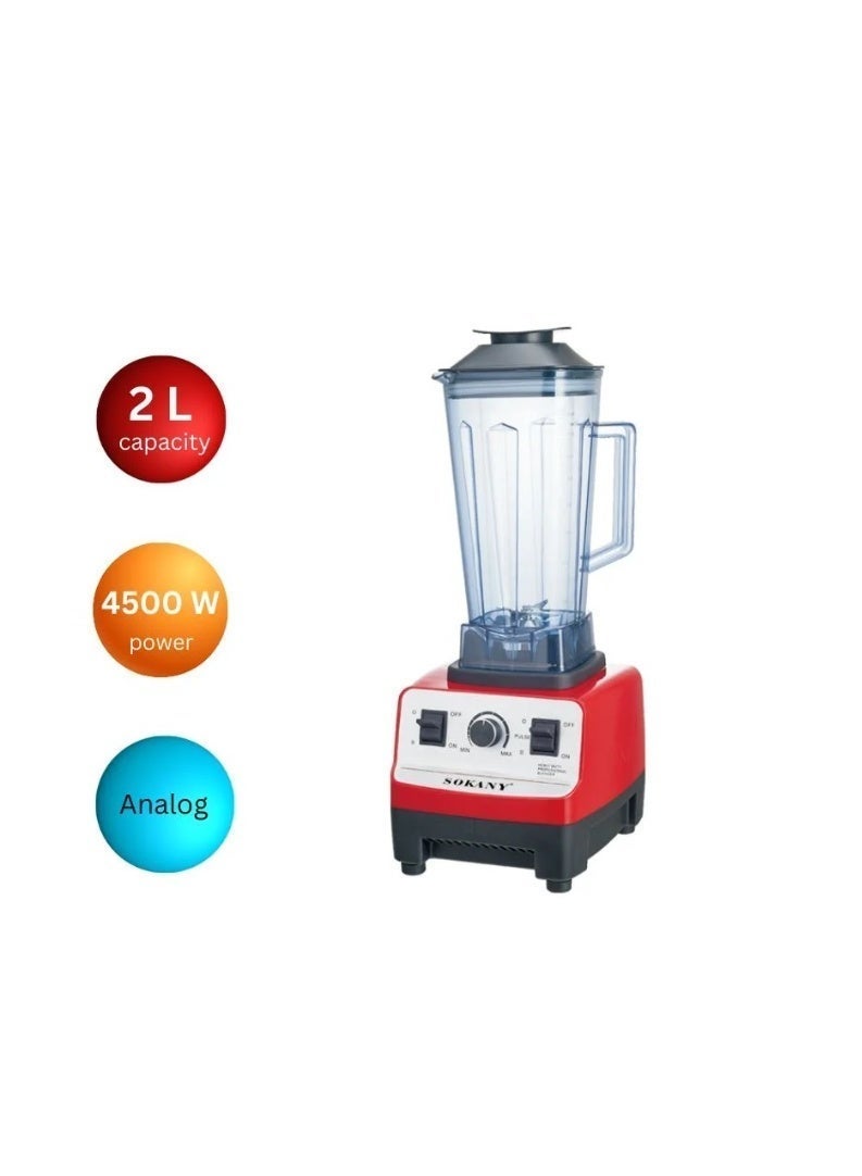 sokany Sk-444 Multifunctional Juicer Adjustable Blender 2L Food Processor Mixer Smoothie Ice Crusher 4500W - Multicolor - Image 5